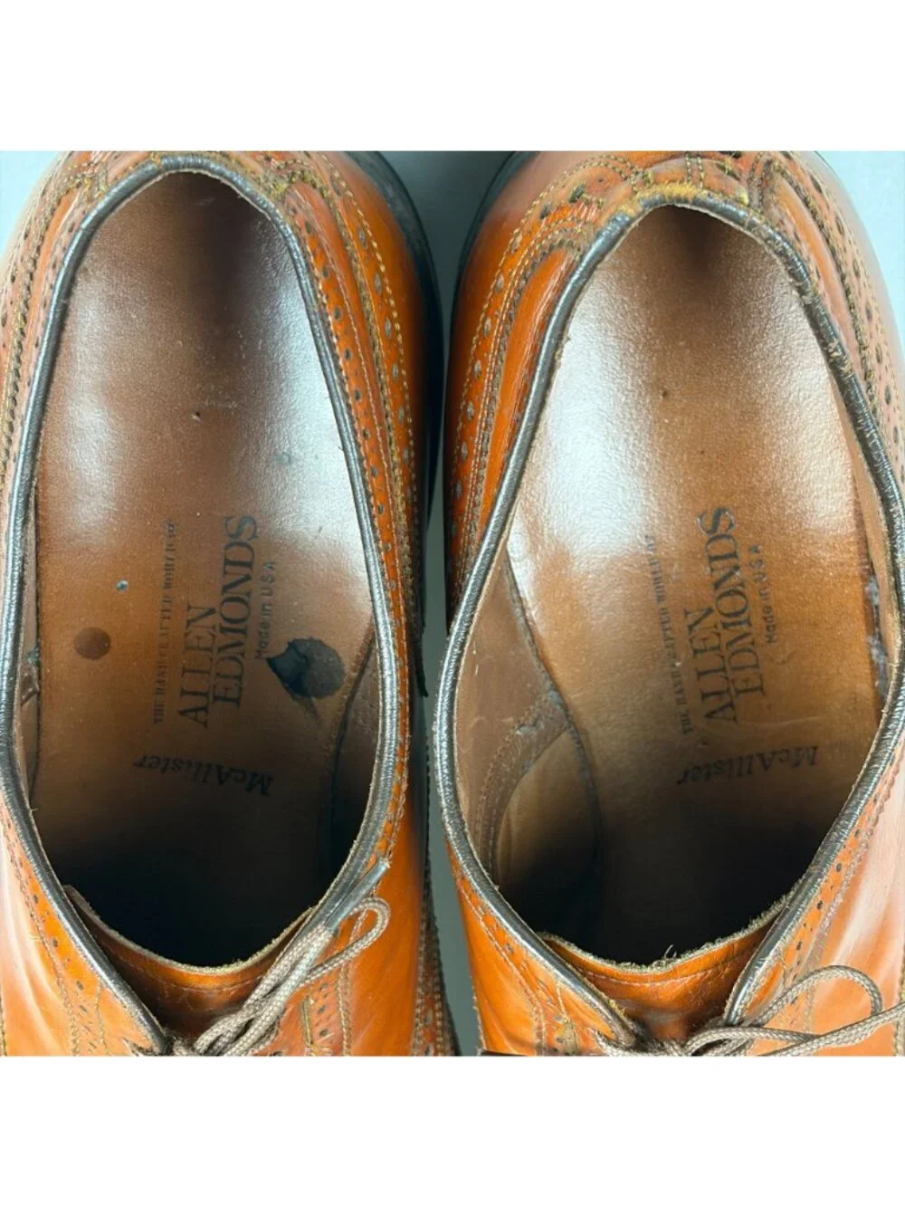 Allen Edmonds McAllister Wingtip Oxford Dress Shoes Mens 16 Brown Leather